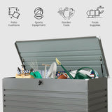 Olsen & Smith Garden Metal Storage Box 1000L Lockable Gas Lift 185x82x79cm Weather-Resistant Anthracite