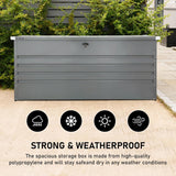 Olsen & Smith Garden Metal Storage Box 1000L Lockable Gas Lift 185x82x79cm Weather-Resistant Anthracite