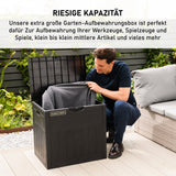 Olsen & Smith 126L Kapazität Outdoor Garten Kunststoff Aufbewahrungsbox kleine Balkonmöbel - abschließbar mit Vorhängeschloss, witterungsbeständig, Holzpaneel Look Shed Chest