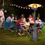 Gas Powered Patio Heater, Free Standing Stainless Steel Outdoor Garden Patio Heater Burner, Adjustable Heat, Propane, Silver - Packed Direct UK