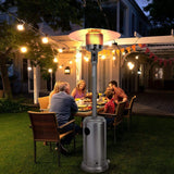 Gas Powered Patio Heater, Free Standing Stainless Steel Outdoor Garden Patio Heater Burner, Adjustable Heat, Propane, Silver - Packed Direct UK