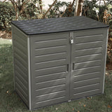 Olsen & Smith 1170L MASSIVE Capacity Outdoor Garden Storage Box Plastic Shed Garbage - Weatherproof with Wood Effect (1170 Litre, Anthracite) - Packed Direct UK