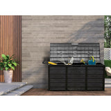 Olsen & Smith 290L Kapazität Outdoor Garten Kunststoff Lagerung Kissen Box Möbel - abschließbar mit Vorhängeschloss Schloss, witterungsbeständig, Shed Chest