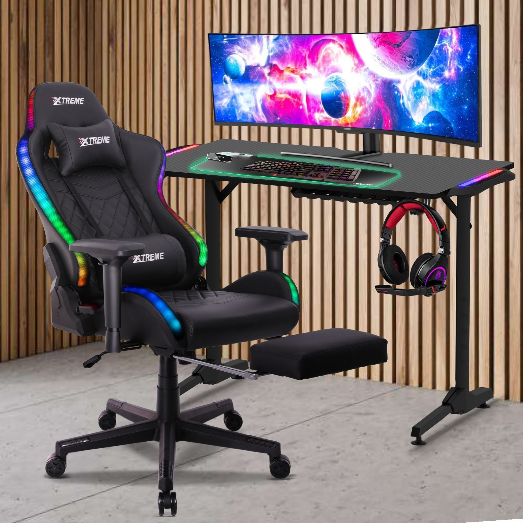 XTREME Engage Premium Gaming Chair with Bluetooth Speakers RGB LED L Olsen Smith UK